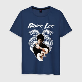 Мужская футболка хлопок с принтом Bruce lee , 100% хлопок | прямой крой, круглый вырез горловины, длина до линии бедер, слегка спущенное плечо. | bruce lee | jeet kune do | брюс ли | каратэ