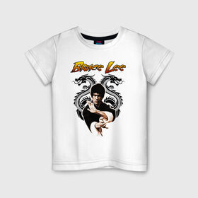 Детская футболка хлопок с принтом Bruce lee , 100% хлопок | круглый вырез горловины, полуприлегающий силуэт, длина до линии бедер | bruce lee | jeet kune do | karate | брюс ли | каратэ