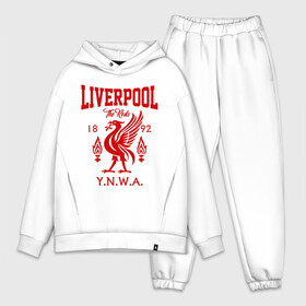 Мужской костюм хлопок OVERSIZE с принтом Ливерпуль ,  |  | anfield | liverpool | liverpool fc | the reds | you ll never walk a | клубная | красные | ливерпуль | мерсисайдцы | фанатская | футбольная | футбольный клуб | футбольный клуб ливерпуль | энфилд