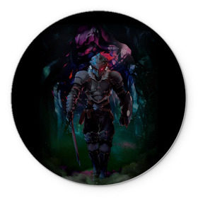 Коврик круглый с принтом Убийца гоблинов - Рыцарь , резина и полиэстер | круглая форма, изображение наносится на всю лицевую часть | goblin slayer | knight | рыцарь