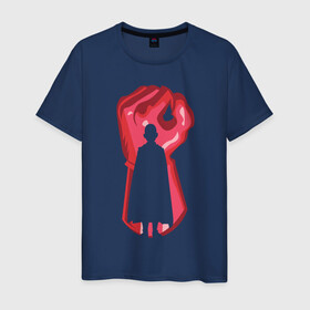 Мужская футболка хлопок с принтом Сайтама , 100% хлопок | прямой крой, круглый вырез горловины, длина до линии бедер, слегка спущенное плечо. | Тематика изображения на принте: ok hero | one | punchm anime | saitama | аниме | ванпанч