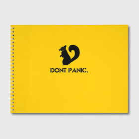 Альбом для рисования с принтом Dont Panic , 100% бумага
 | матовая бумага, плотность 200 мг. | Тематика изображения на принте: dont panic | белка | енот | скунс