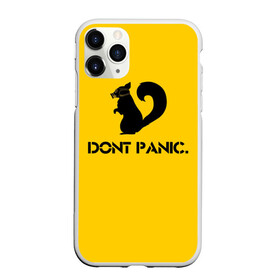 Чехол для iPhone 11 Pro матовый с принтом Dont Panic , Силикон |  | Тематика изображения на принте: dont panic | белка | енот | скунс