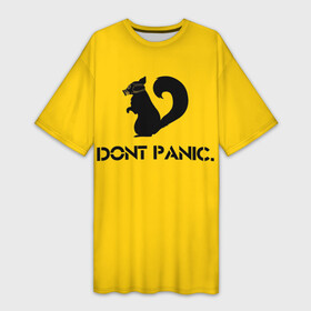 Платье-футболка 3D с принтом Dont Panic. ,  |  | dont panic | белка | енот | скунс