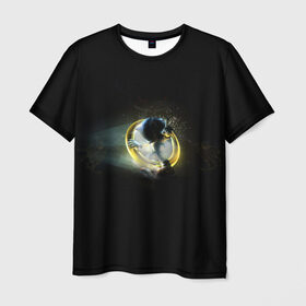 Мужская футболка 3D с принтом Еж в кольце , 100% полиэфир | прямой крой, круглый вырез горловины, длина до линии бедер | sonic | sonik | игры | соник | фильм соник