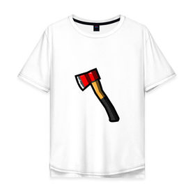 Мужская футболка хлопок Oversize с принтом Пожарный топор , 100% хлопок | свободный крой, круглый ворот, “спинка” длиннее передней части | вектор | плоский | пожарный | стиль. | топор