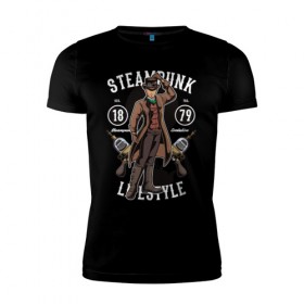 Мужская футболка премиум с принтом Steampunk , 92% хлопок, 8% лайкра | приталенный силуэт, круглый вырез ворота, длина до линии бедра, короткий рукав | steam punk | панк | ретро | стимпанк