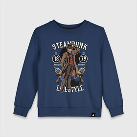 Детский свитшот хлопок с принтом Steampunk , 100% хлопок | круглый вырез горловины, эластичные манжеты, пояс и воротник | steam punk | панк | ретро | стимпанк