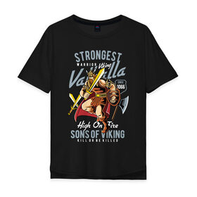 Мужская футболка хлопок Oversize с принтом Викинг , 100% хлопок | свободный крой, круглый ворот, “спинка” длиннее передней части | valhalla | vikings | вальгалла | викинг | викинги