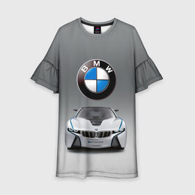 Детское платье 3D с принтом BMW Vision , 100% полиэстер | прямой силуэт, чуть расширенный к низу. Круглая горловина, на рукавах — воланы | bmw | car | germany | motorsport | sports car | автомобиль | автоспорт | бмв | германия | спорткар