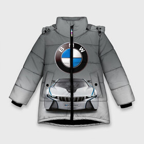 Зимняя куртка для девочек 3D с принтом BMW Vision , ткань верха — 100% полиэстер; подклад — 100% полиэстер, утеплитель — 100% полиэстер. | длина ниже бедра, удлиненная спинка, воротник стойка и отстегивающийся капюшон. Есть боковые карманы с листочкой на кнопках, утяжки по низу изделия и внутренний карман на молнии. 

Предусмотрены светоотражающий принт на спинке, радужный светоотражающий элемент на пуллере молнии и на резинке для утяжки. | bmw | car | germany | motorsport | sports car | автомобиль | автоспорт | бмв | германия | спорткар