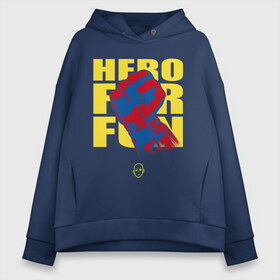 Женское худи Oversize хлопок с принтом Hero For Fun , френч-терри — 70% хлопок, 30% полиэстер. Мягкий теплый начес внутри —100% хлопок | боковые карманы, эластичные манжеты и нижняя кромка, капюшон на магнитной кнопке | ok hero | one | punchm anime | saitama | аниме | ванпанч