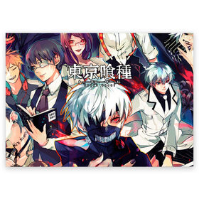 Поздравительная открытка с принтом Tokyo Ghoul (5) , 100% бумага | плотность бумаги 280 г/м2, матовая, на обратной стороне линовка и место для марки
 | anime | ghoul | manga | tokyo | tokyo ghoul | анмие | гуль | манга | токийский гуль | токио