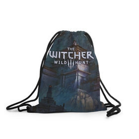 Рюкзак-мешок 3D с принтом The Witcher 3: Wild Hunt , 100% полиэстер | плотность ткани — 200 г/м2, размер — 35 х 45 см; лямки — толстые шнурки, застежка на шнуровке, без карманов и подкладки | Тематика изображения на принте: 