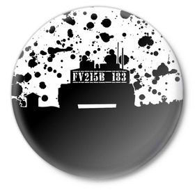 Значок с принтом Tank FV215b 183 ,  металл | круглая форма, металлическая застежка в виде булавки | Тематика изображения на принте: 