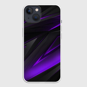 Чехол для iPhone 13 с принтом GEOMETRY STRIPES NEON | ФИОЛЕТОВЫЕ ПОЛОСЫ ,  |  | abstract | geometry | metal | polyviolet | purple | still | stripes | texture | violet | абстракция | геометрия | металл | сталь | текстура | ультрафиолет | фиолетовый