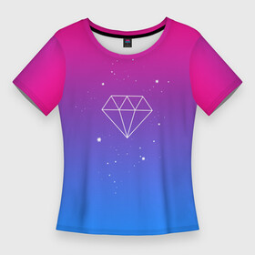 Женская футболка 3D Slim с принтом Diamond ,  |  | кислотные костюмы | кислотные цвета | неон | флуоресцентные принты