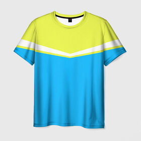 Мужская футболка 3D с принтом Угол голубой , 100% полиэфир | прямой крой, круглый вырез горловины, длина до линии бедер | 