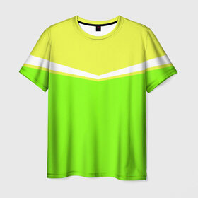 Мужская футболка 3D с принтом Угол зеленый , 100% полиэфир | прямой крой, круглый вырез горловины, длина до линии бедер | кислотные костюмы | кислотные цвета | неон | флуоресцентные принты