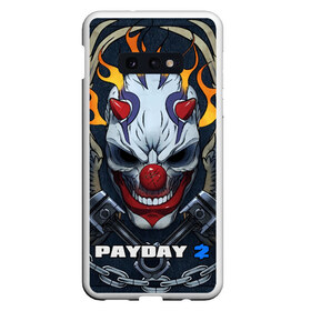 Чехол для Samsung S10E с принтом Payday 2 , Силикон | Область печати: задняя сторона чехла, без боковых панелей | chains day | game | gun | mask | payday | payday 2 | payday2 | грабители | зло | игра | клоун | маска | ограбление | оружие | пистолет