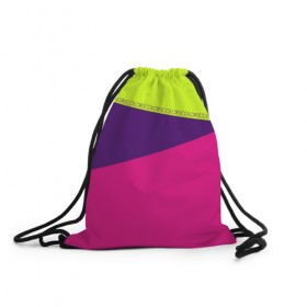 Рюкзак-мешок 3D с принтом Треугольники с розовым , 100% полиэстер | плотность ткани — 200 г/м2, размер — 35 х 45 см; лямки — толстые шнурки, застежка на шнуровке, без карманов и подкладки | кислотные костюмы | кислотные цвета | неон | флуоресцентные принты