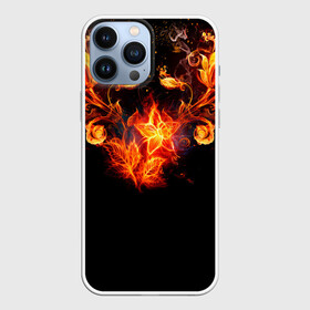 Чехол для iPhone 13 Pro Max с принтом Огненные цветы в темноте ,  |  | abstraction | fire | flower | sparks | абстракция | броня | в огне | геометрия | золотой | искры | модная | ночь | огонь | пламя | прикольная | стильная | тату | темнота | цветок | цветы | черная