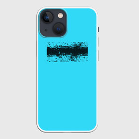 Чехол для iPhone 13 mini с принтом Гранж голубой ,  |  | Тематика изображения на принте: кислотные костюмы | кислотные цвета | неон | флуоресцентные принты