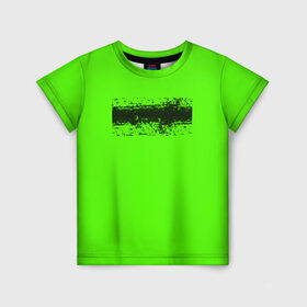 Детская футболка 3D с принтом Гранж зеленый , 100% гипоаллергенный полиэфир | прямой крой, круглый вырез горловины, длина до линии бедер, чуть спущенное плечо, ткань немного тянется | кислотные костюмы | кислотные цвета | неон | флуоресцентные принты