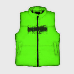 Женский жилет утепленный 3D с принтом Гранж зеленый ,  |  | кислотные костюмы | кислотные цвета | неон | флуоресцентные принты
