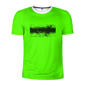 Мужская футболка 3D спортивная с принтом Гранж зеленый , 100% полиэстер с улучшенными характеристиками | приталенный силуэт, круглая горловина, широкие плечи, сужается к линии бедра | кислотные костюмы | кислотные цвета | неон | флуоресцентные принты