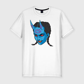 Мужская футболка премиум с принтом Demon Girl , 92% хлопок, 8% лайкра | приталенный силуэт, круглый вырез ворота, длина до линии бедра, короткий рукав | 