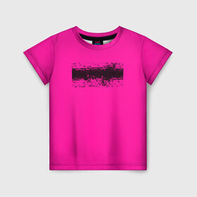 Детская футболка 3D с принтом Гранж розовый , 100% гипоаллергенный полиэфир | прямой крой, круглый вырез горловины, длина до линии бедер, чуть спущенное плечо, ткань немного тянется | кислотные костюмы | кислотные цвета | неон | флуоресцентные принты