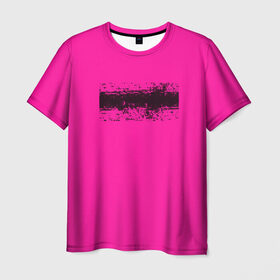Мужская футболка 3D с принтом Гранж розовый , 100% полиэфир | прямой крой, круглый вырез горловины, длина до линии бедер | кислотные костюмы | кислотные цвета | неон | флуоресцентные принты