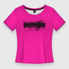 Женская футболка 3D Slim с принтом Гранж розовый ,  |  | кислотные костюмы | кислотные цвета | неон | флуоресцентные принты
