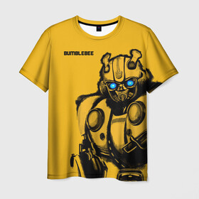 Мужская футболка 3D с принтом BUMBLEBEE , 100% полиэфир | прямой крой, круглый вырез горловины, длина до линии бедер | bumblebee | автобот | бамблби | герой | камаро | прайм | робот | трансформеры | фильм | шевроле