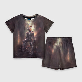 Детский костюм с шортами 3D с принтом Goblin Slayer darkness ,  |  | dark | fantasy | goblin | manga | onna | priest | priestess | shinkan | slayer | аниме | гоблинов | жрица | манга | онна | ранобэ | синкан | сэйнэн | тёмное | фэнтези