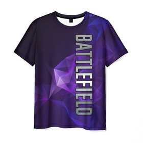 Мужская футболка 3D с принтом BATTLEFIELD , 100% полиэфир | прямой крой, круглый вырез горловины, длина до линии бедер | battlefield | бателфилд | игра | компьютерная игра | надпись | поле битвы | стрелялка | шутер