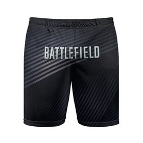 Мужские шорты 3D спортивные с принтом BATTLEFIELD ,  |  | battlefield | бателфилд | игра | компьютерная игра | надпись | поле битвы | стрелялка | шутер