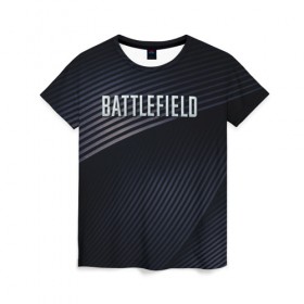 Женская футболка 3D с принтом BATTLEFIELD , 100% полиэфир ( синтетическое хлопкоподобное полотно) | прямой крой, круглый вырез горловины, длина до линии бедер | battlefield | бателфилд | игра | компьютерная игра | надпись | поле битвы | стрелялка | шутер