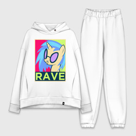 Женский костюм хлопок Oversize с принтом DJ Pon 3 RAVE ,  |  | Тематика изображения на принте: dj pon 3 | mlp | my little pony | pony | rave | vinyl scratch | винил скрэтч | млп | мой маленький пони | пони | рейв