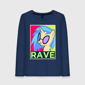 Женский лонгслив хлопок с принтом DJ Pon-3 RAVE , 100% хлопок |  | dj pon 3 | mlp | my little pony | pony | rave | vinyl scratch | винил скрэтч | млп | мой маленький пони | пони | рейв