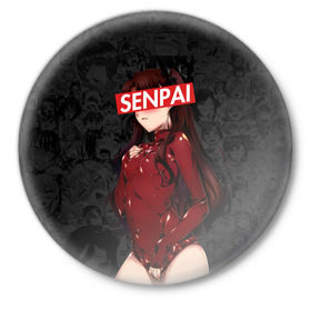 Значок с принтом Anime (Senpai 1) ,  металл | круглая форма, металлическая застежка в виде булавки | ahegao | anime | manga | sempai | senpai | аниме | ахегао | манга | семпай | сенпай