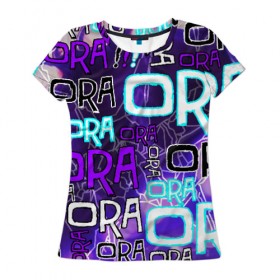 Женская футболка 3D с принтом Ora Ora Ora!!! , 100% полиэфир ( синтетическое хлопкоподобное полотно) | прямой крой, круглый вырез горловины, длина до линии бедер | jojo logo | jojo no kimyou na bouken | jojos bizarre adventure | невероятное приключение джоджо