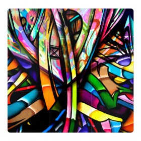 Магнитный плакат 3Х3 с принтом Красочное граффити , Полимерный материал с магнитным слоем | 9 деталей размером 9*9 см | grafity | paint | street art | urban | город | граффити | искусство | кирпичи | краски | рисунки | стена | улицы | уличное искусство