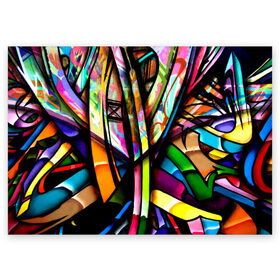 Поздравительная открытка с принтом Красочное граффити , 100% бумага | плотность бумаги 280 г/м2, матовая, на обратной стороне линовка и место для марки
 | grafity | paint | street art | urban | город | граффити | искусство | кирпичи | краски | рисунки | стена | улицы | уличное искусство