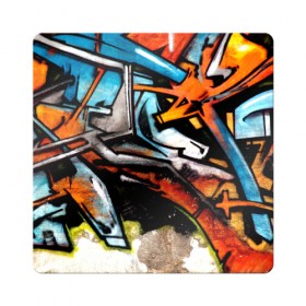 Магнит виниловый Квадрат с принтом Граффити , полимерный материал с магнитным слоем | размер 9*9 см, закругленные углы | grafity | paint | street art | urban | город | граффити | искусство | кирпичи | краски | рисунки | стена | улицы | уличное искусство