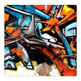 Магнитный плакат 3Х3 с принтом Граффити , Полимерный материал с магнитным слоем | 9 деталей размером 9*9 см | grafity | paint | street art | urban | город | граффити | искусство | кирпичи | краски | рисунки | стена | улицы | уличное искусство