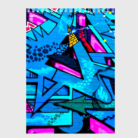 Скетчбук с принтом GRAFFITY , 100% бумага
 | 48 листов, плотность листов — 100 г/м2, плотность картонной обложки — 250 г/м2. Листы скреплены сверху удобной пружинной спиралью | grafity | paint | street art | urban | город | граффити | искусство | кирпичи | краски | рисунки | стена | улицы | уличное искусство