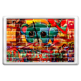 Магнит 45*70 с принтом Милый Зверёк Граффити , Пластик | Размер: 78*52 мм; Размер печати: 70*45 | grafity | paint | street art | urban | город | граффити | искусство | кирпичи | краски | рисунки | стена | улицы | уличное искусство