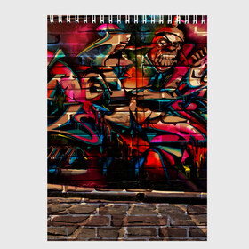 Скетчбук с принтом disquared urban graffity , 100% бумага
 | 48 листов, плотность листов — 100 г/м2, плотность картонной обложки — 250 г/м2. Листы скреплены сверху удобной пружинной спиралью | Тематика изображения на принте: grafity | paint | street art | urban | город | граффити | искусство | кирпичи | краски | рисунки | стена | улицы | уличное искусство